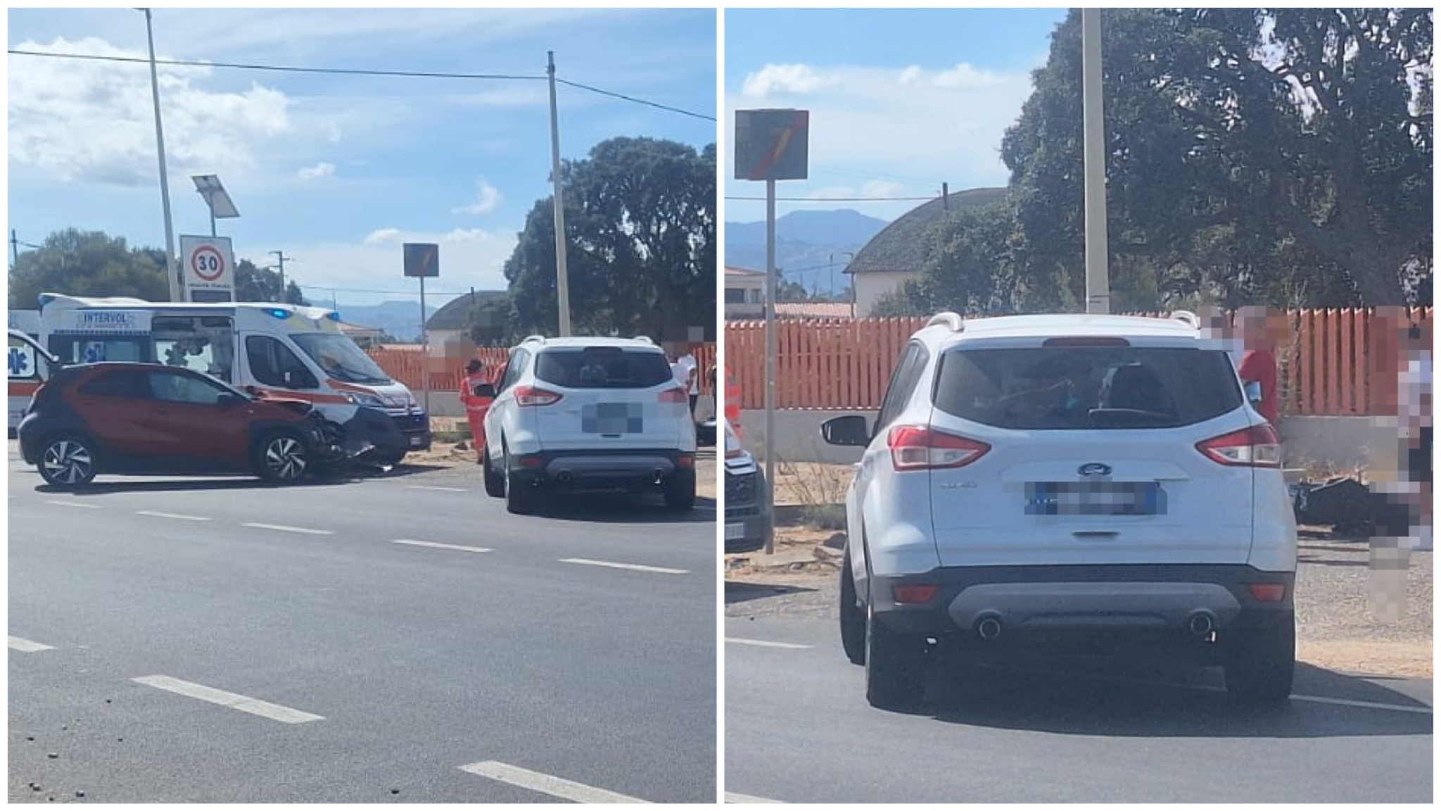 Olbia, scontro auto-moto in zona industriale