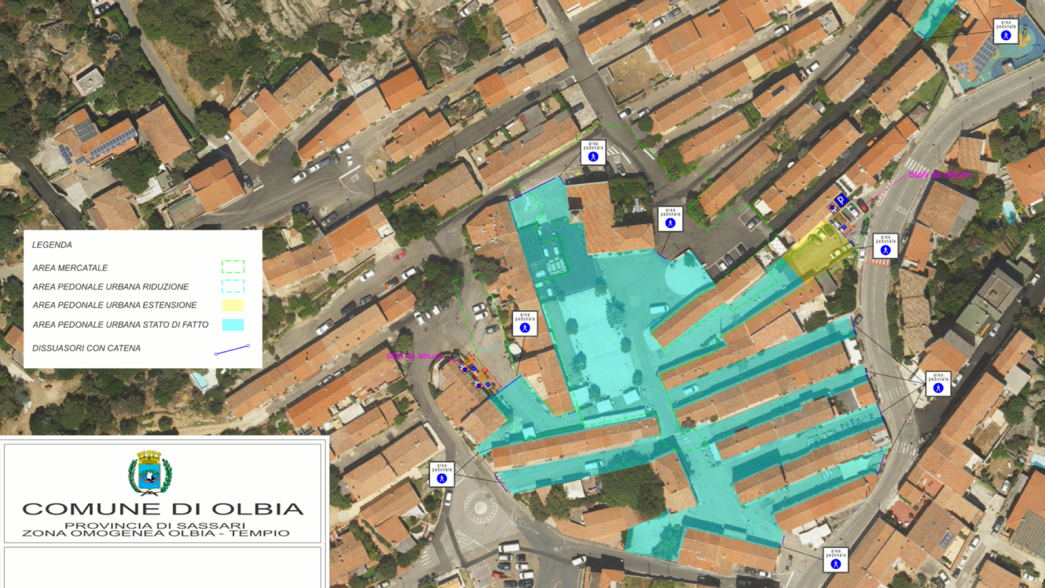 San Pantaleo, nuovi stalli per la sosta e variazione dell’area pedonale