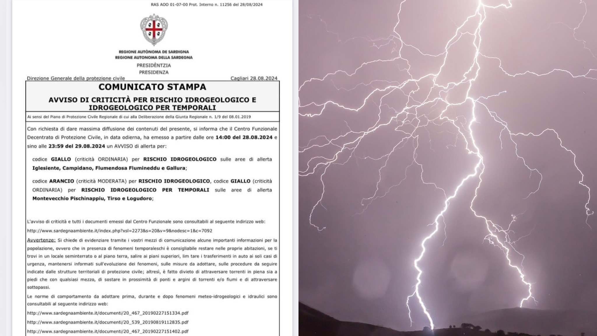 Allerta rischio idrogeologico prorogata: codice giallo in Gallura