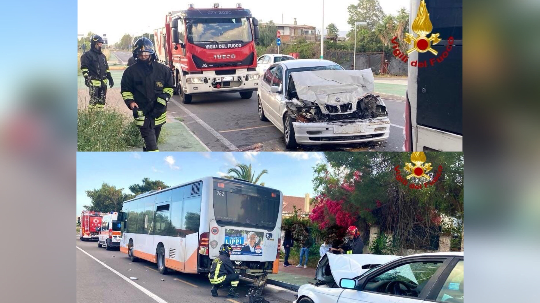 Incidente tra autobus e auto: ci sono feriti