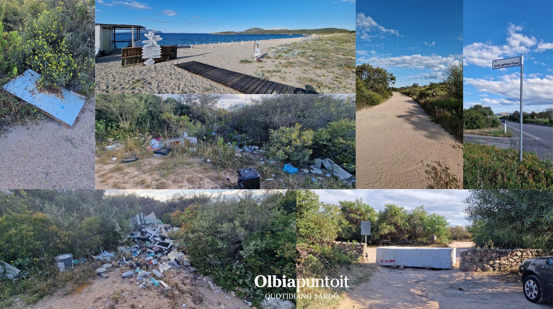 Olbia, strada per le Vecchie Saline chiusa ma le discariche restano