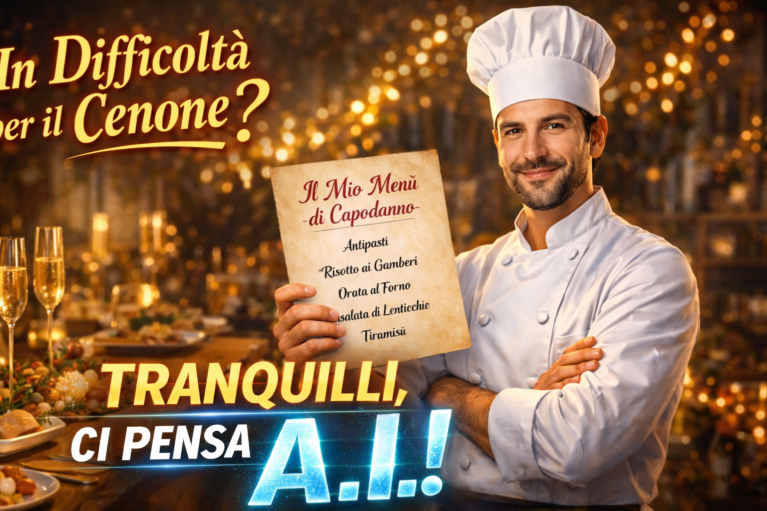 Capodanno: se non sai cosa portare in tavola ci pensa AI