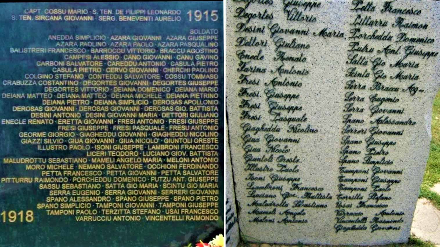 Olbia, Monumento ai caduti: rimosso il nome di una vittima della Grande Guerra
