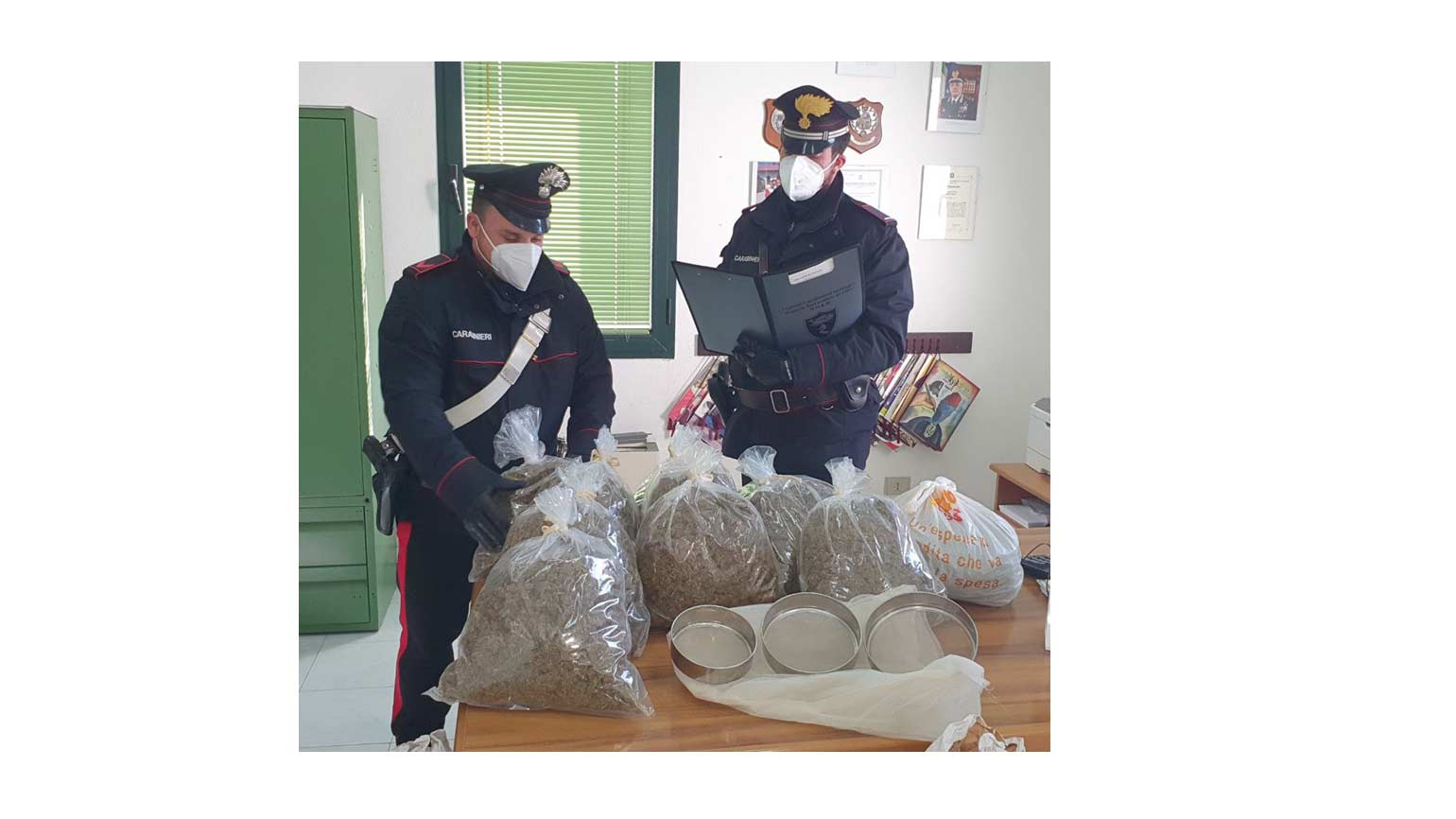 Loiri Porto San Paolo: 23 kg di marijuana in casa, arrestato