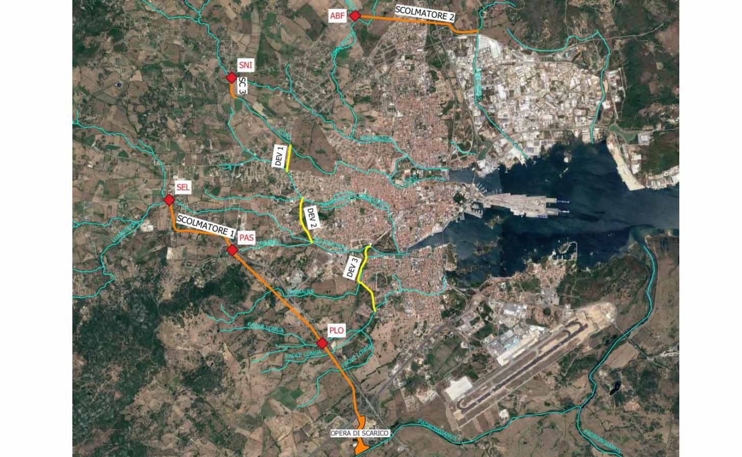 Olbia, Piano Technital: cosa sono i deviatori e quali sono le opere urbane
