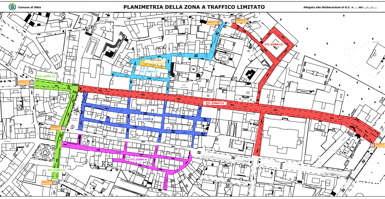 Olbia, novità ZTL: spunta la sottozona C3