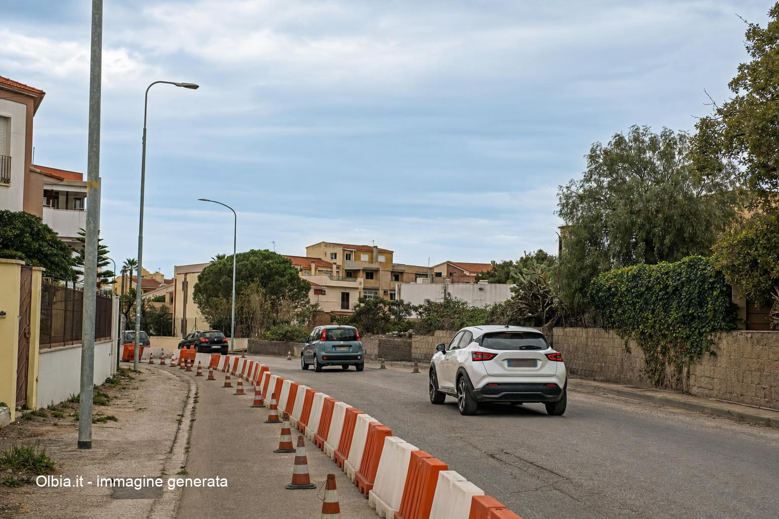 Olbia, via Bazzoni Sircana: carreggiata ristretta dal 19 ottobre
