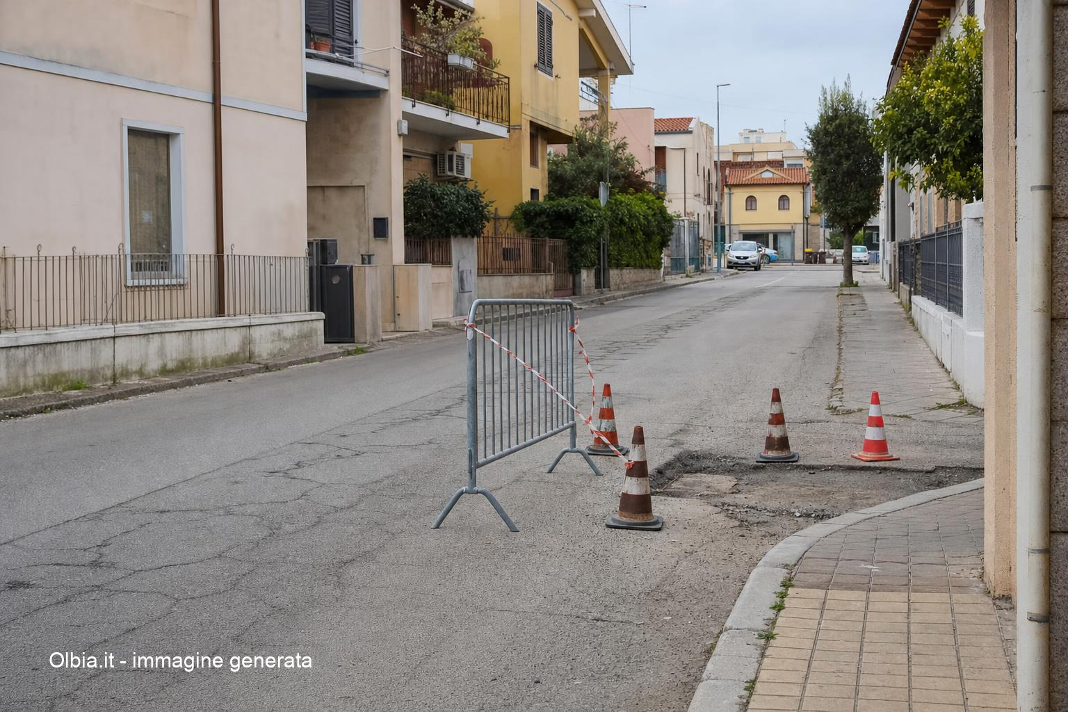 Olbia, via Maderno cambia per i lavori di allaccio idrico e fognario
