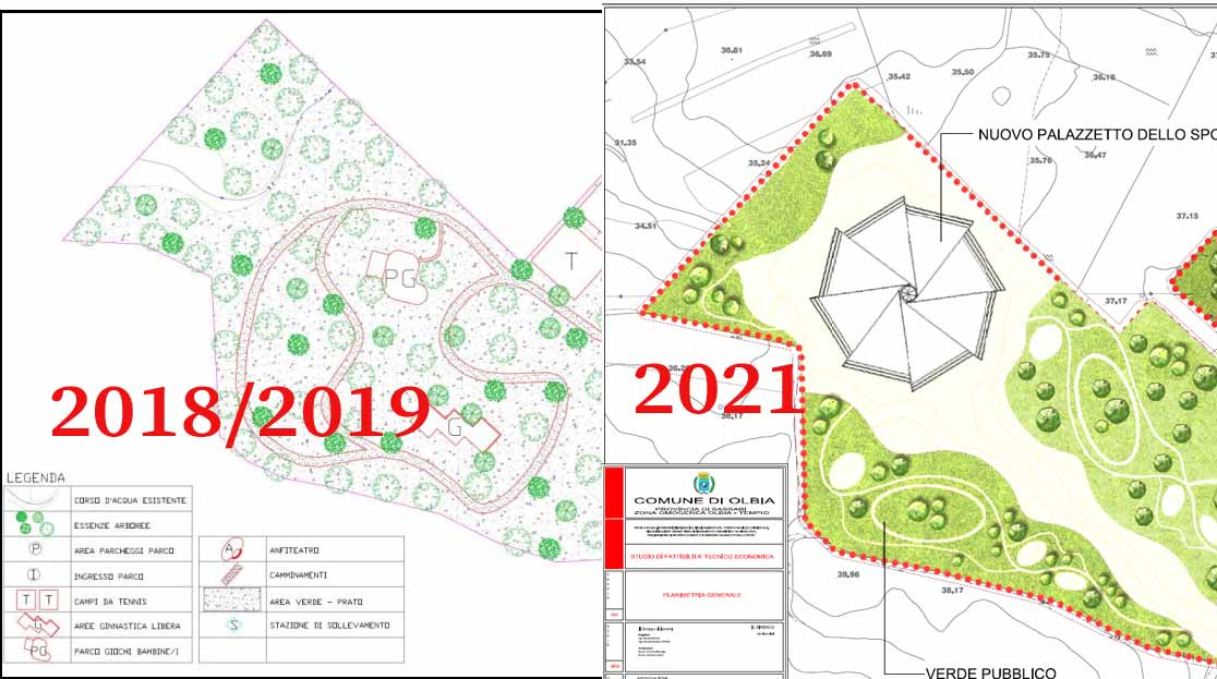 Olbia, un palazzetto a Sa Minda Noa nel parco di cui si parla dal 2018