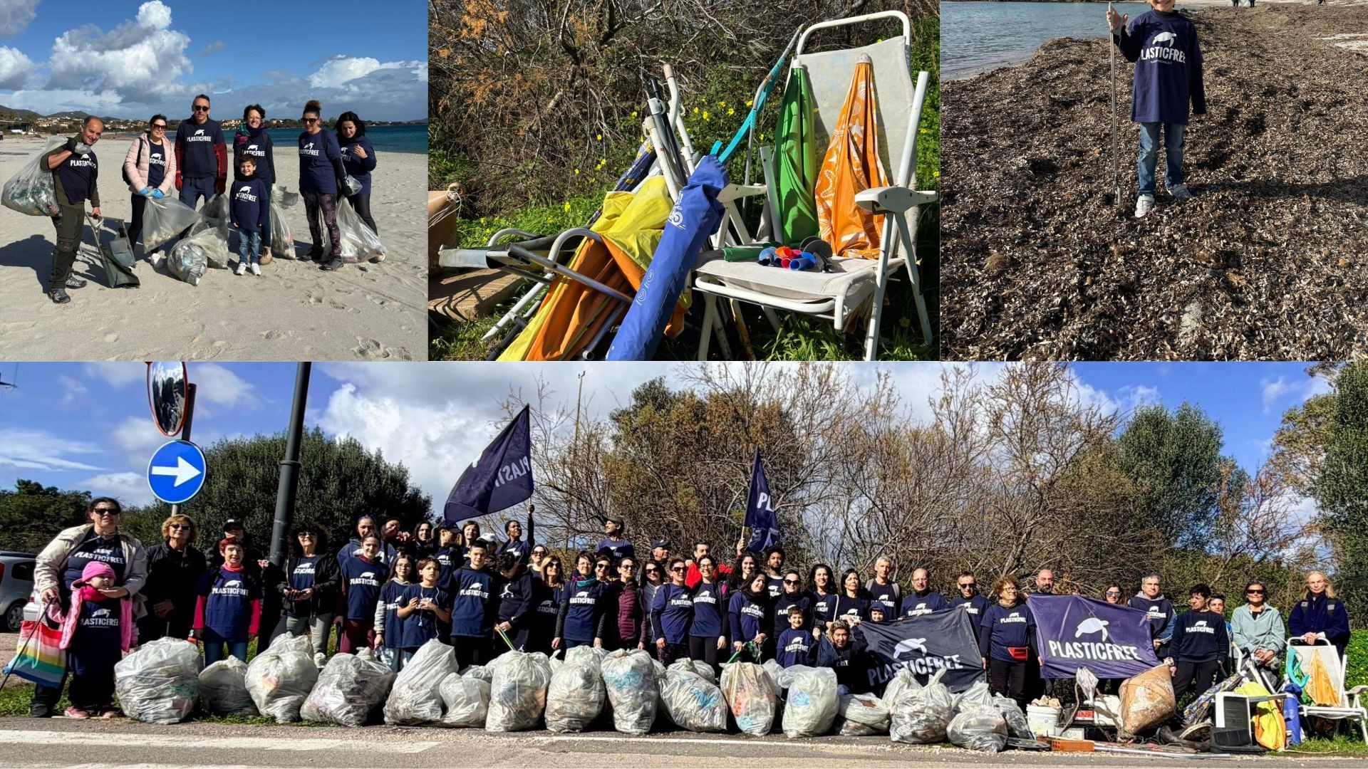 Olbia, Pittulongu rinasce dopo il ciclone Harry: oltre 600 kg di rifiuti rimossi grazie ai volontari Plastic Free
