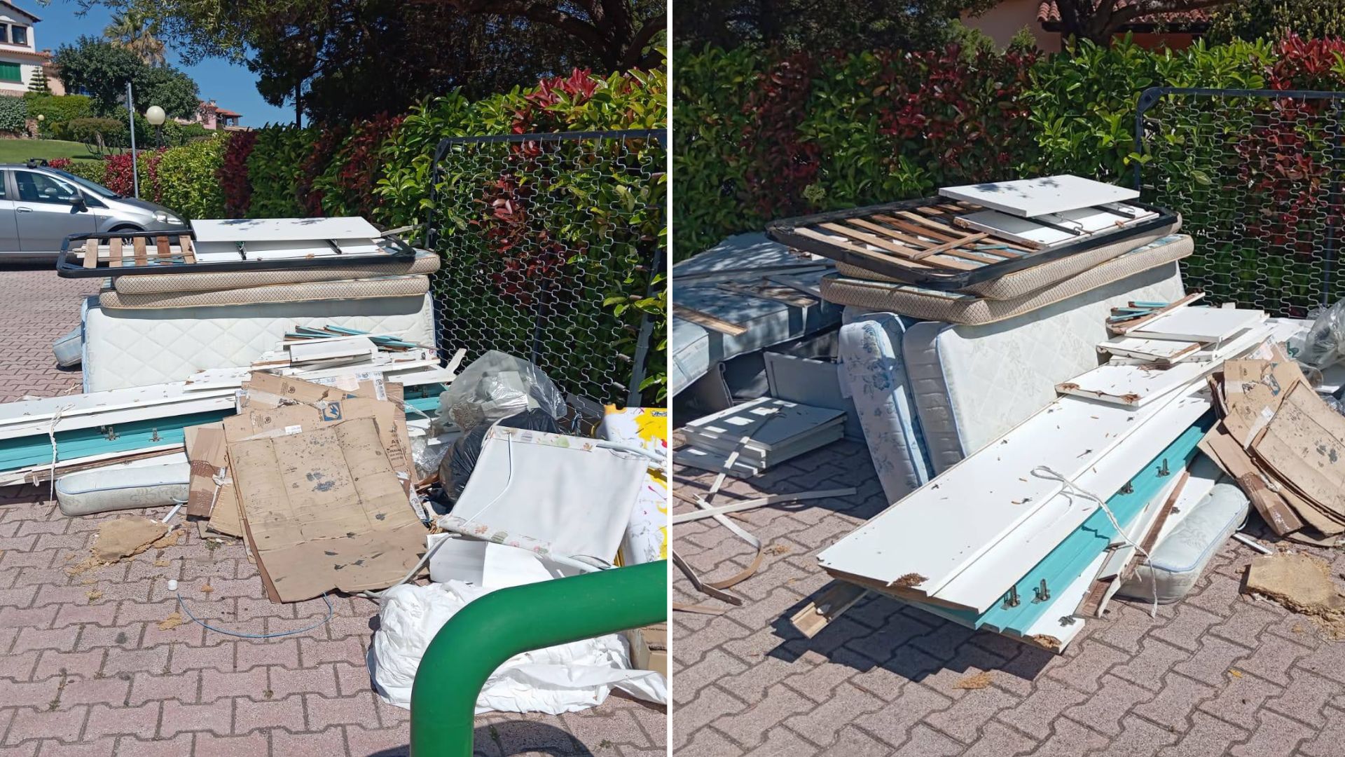 Porto San Paolo, rifiuti abbandonati da due mesi in un parcheggio