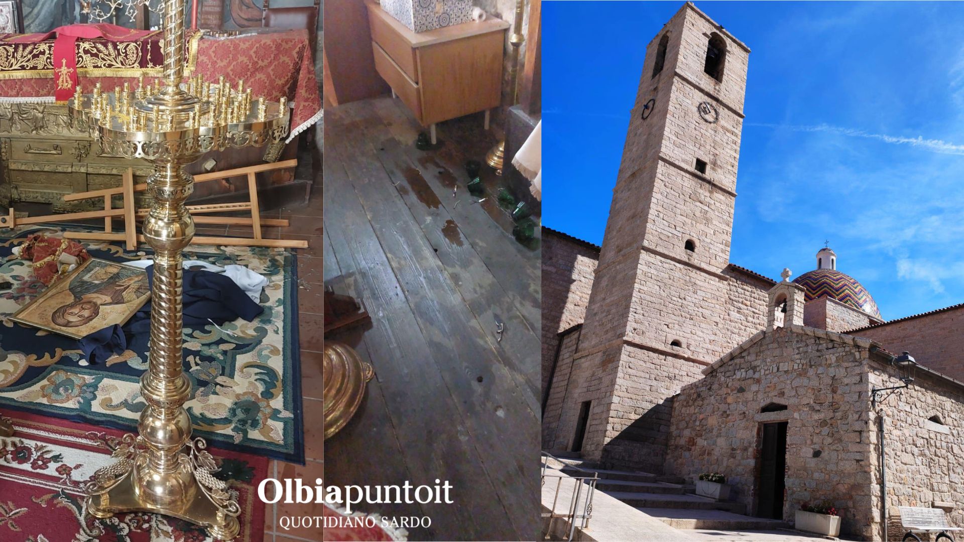 Olbia, atto sacrilego a Santa Croce: porta sfondata e icona distrutta