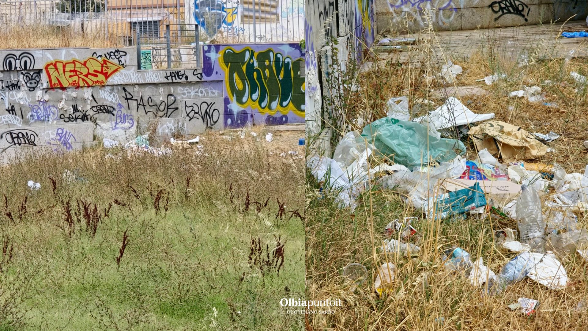 Olbia, luglio 2025: l'acquedotto romano tra rifiuti e graffiti