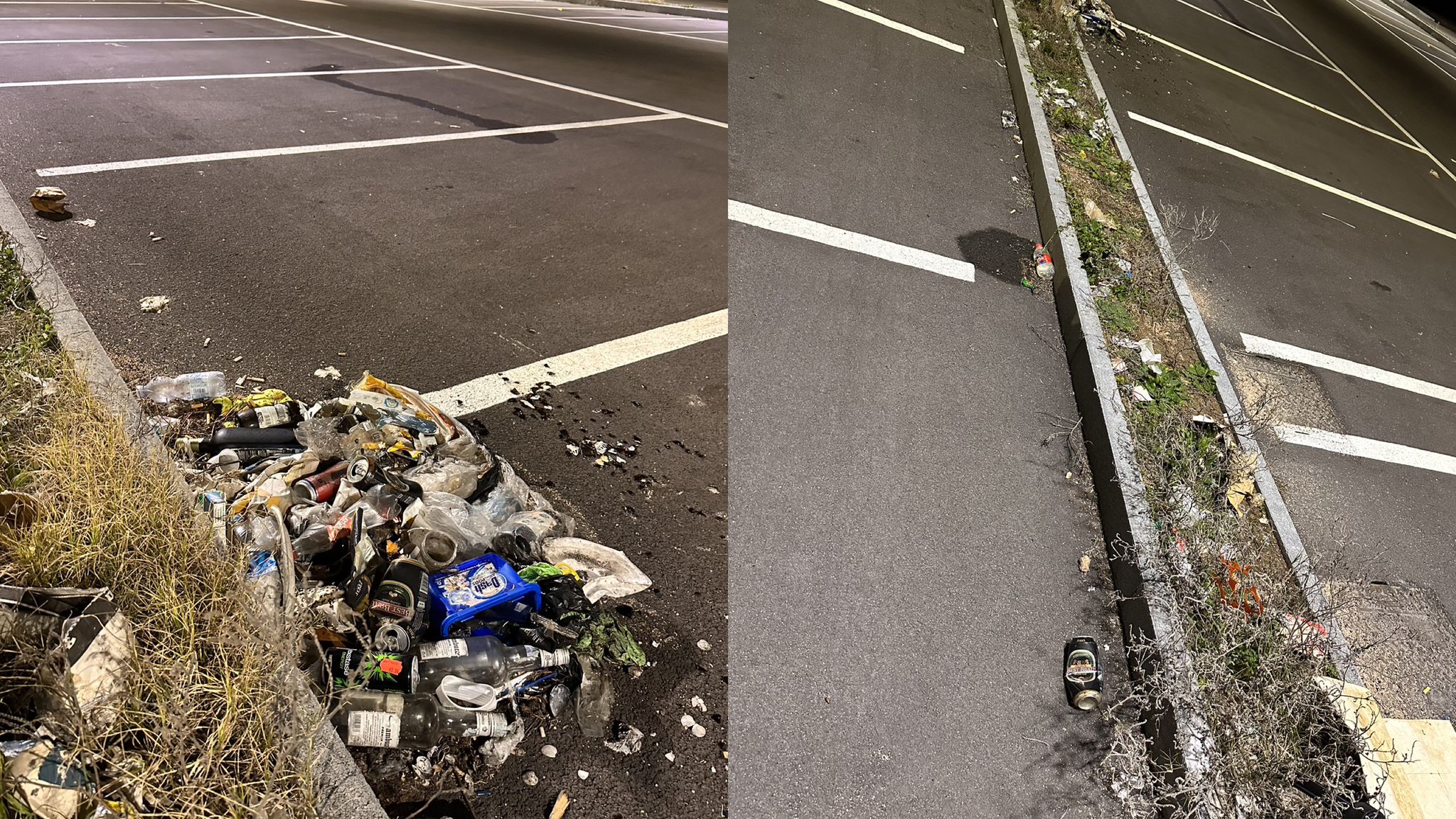 Olbia: cumuli di rifiuti nei parcheggi del nuovo polo commerciale