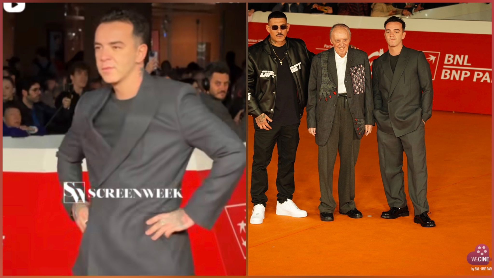 L'olbiese Salmo insieme a Noyz Narcos e Dario Argento sul red carpet di Roma