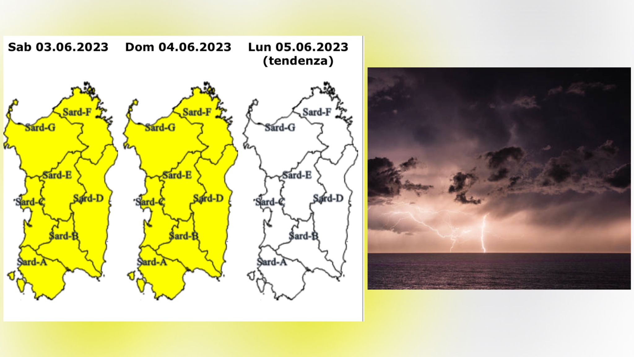 Sardegna in giallo: nuova allerta meteo anche in Gallura 