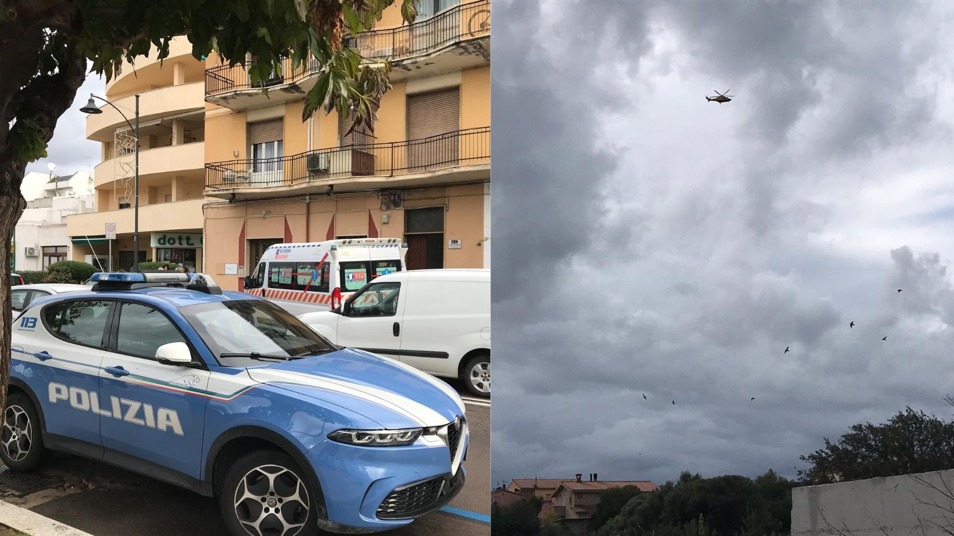 Olbia: elisoccorso in azione in viale Aldo Moro