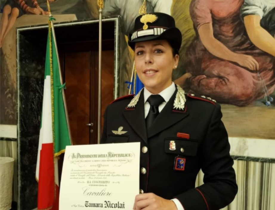 Calangianus in festa per la Capitana dei Carabinieri Tamara Nicolai nuovo Cavaliere dell'Ordine della Repubblica Italiana
