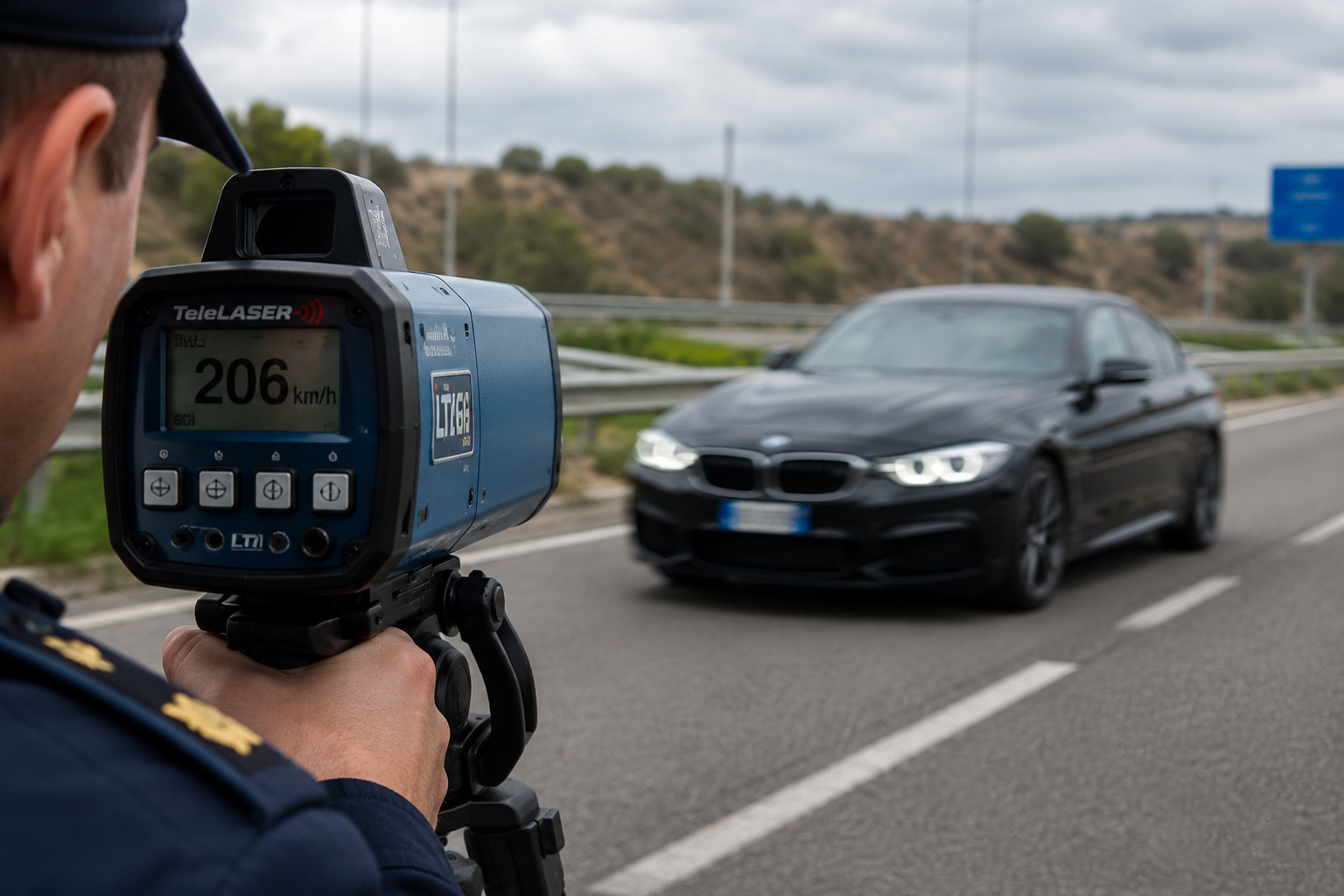 Sfreccia a 206 km orari con la BMV, ma finisce nel mirino del Telelaser: patente ritirata