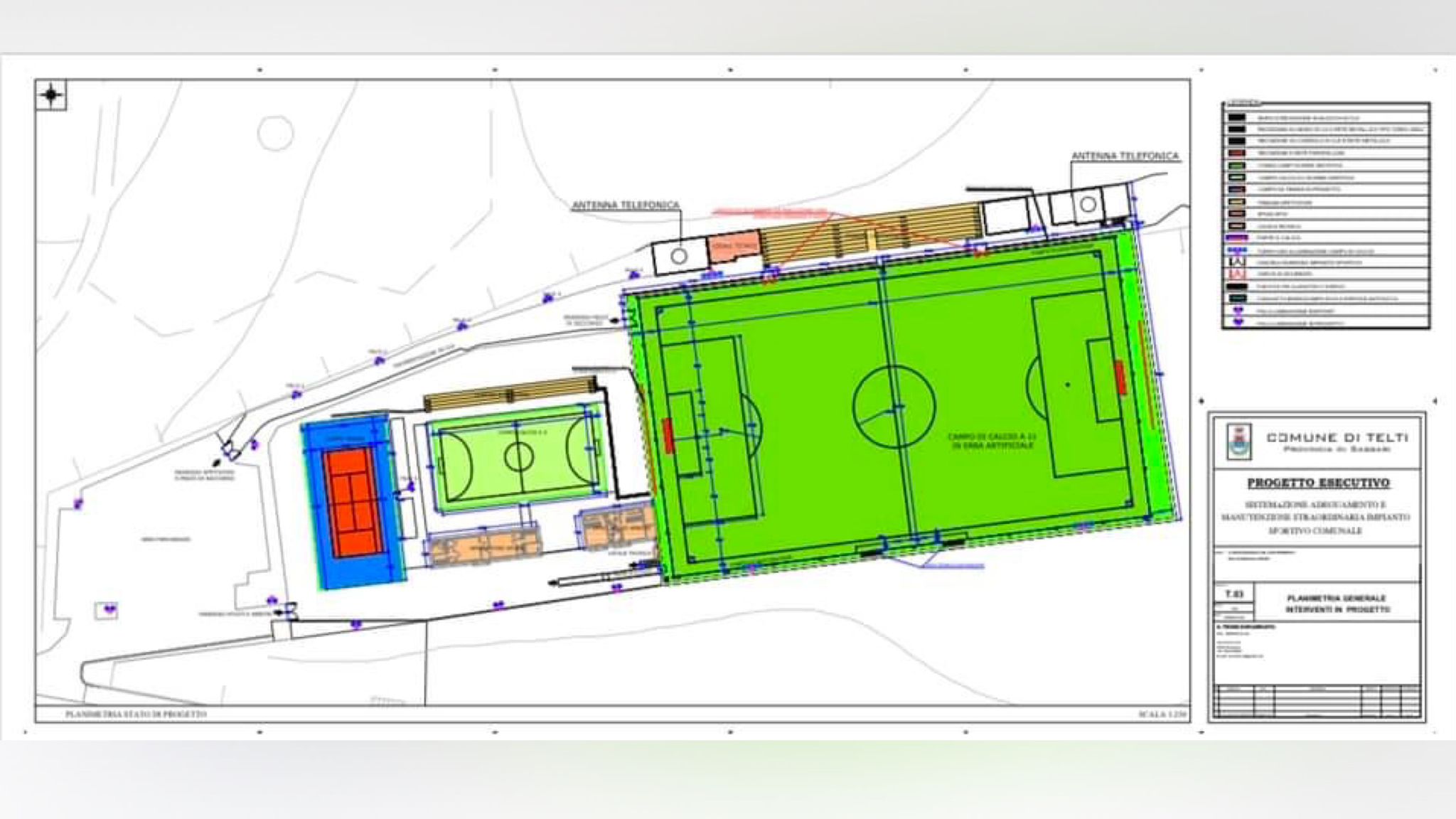 Telti: approvato il progetto da 1 milione di euro per il centro sportivo comunale