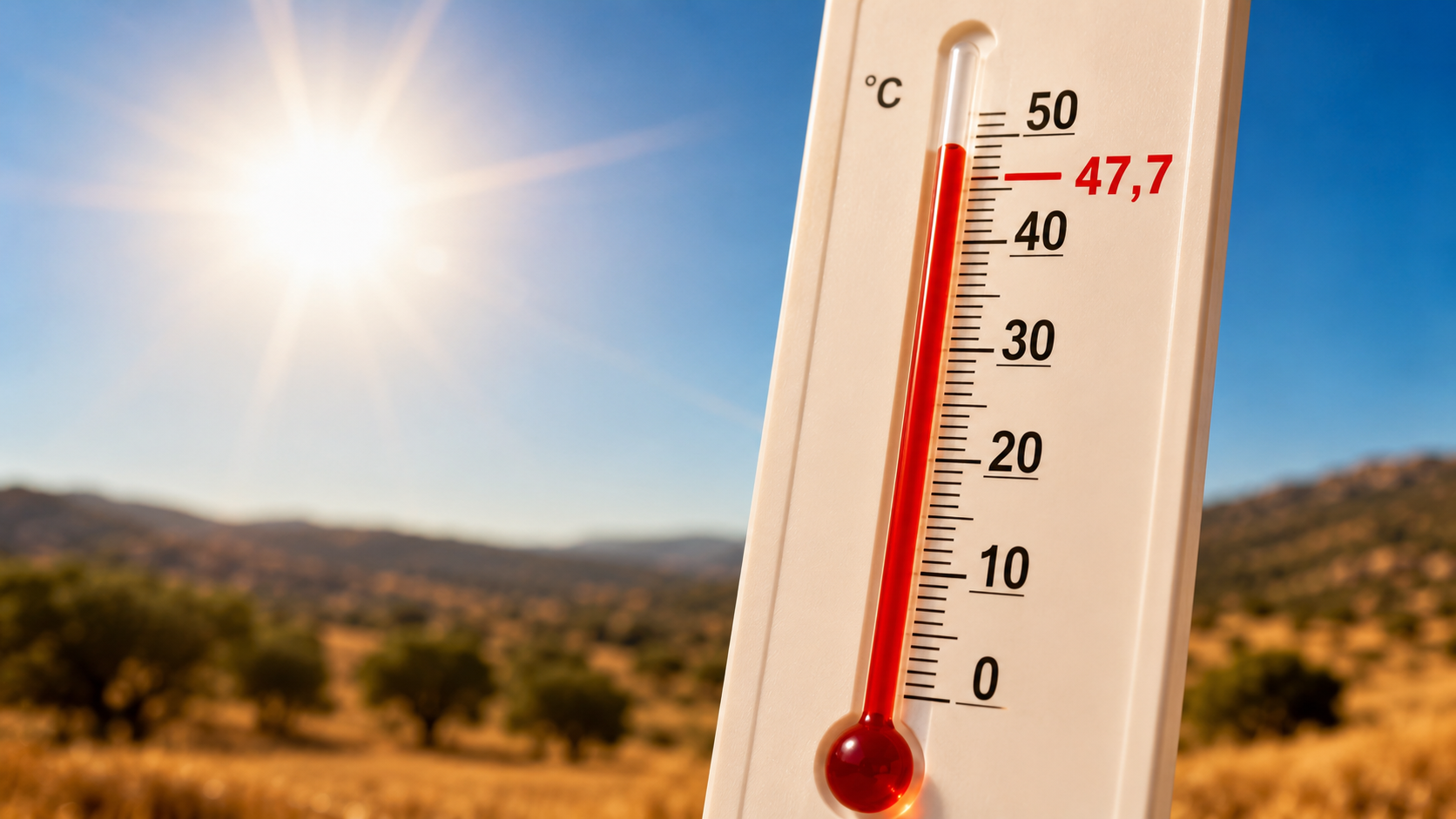 Gallura, caldo estremo: 45,7 gradi a Su Canale di Monti