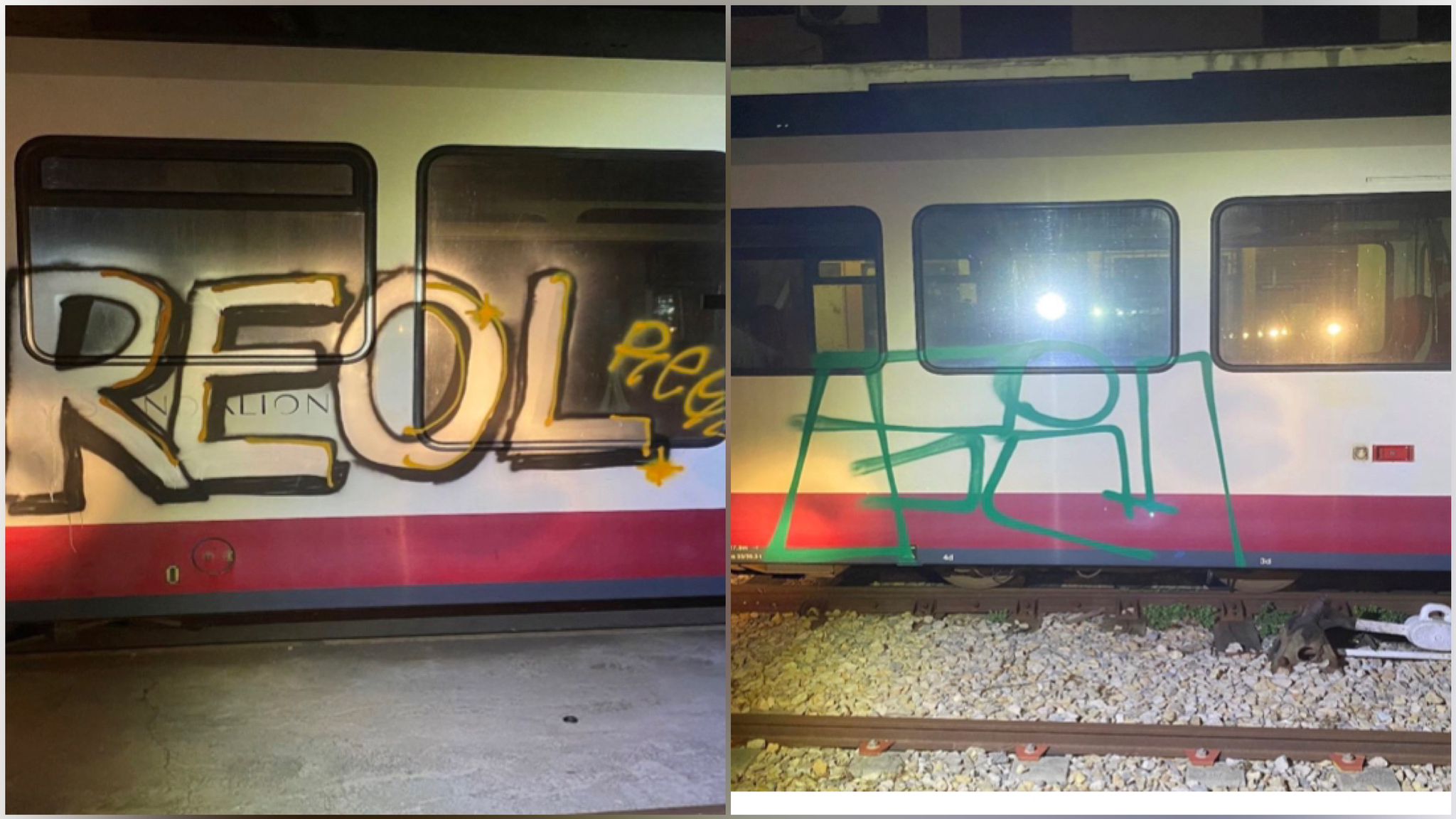 Nord Sardegna, scritte sui nuovi treni: due giovani denunciati