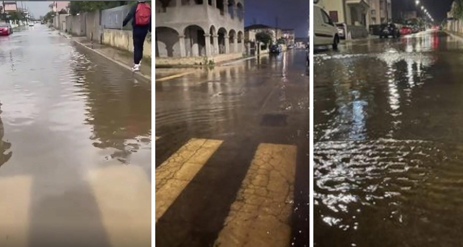 Temporale su Olbia e via Goldoni è già allagata da stamattina