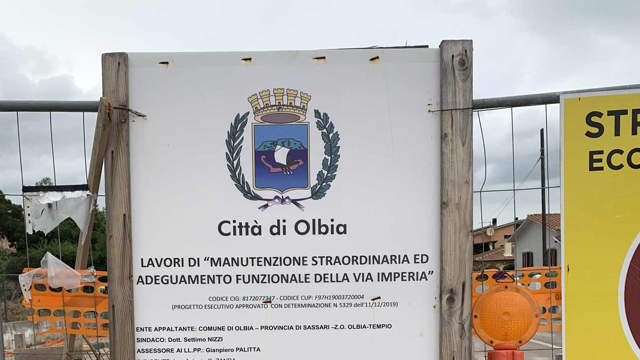 Olbia, lavori infiniti: via Imperia chiusa fino all'8 agosto