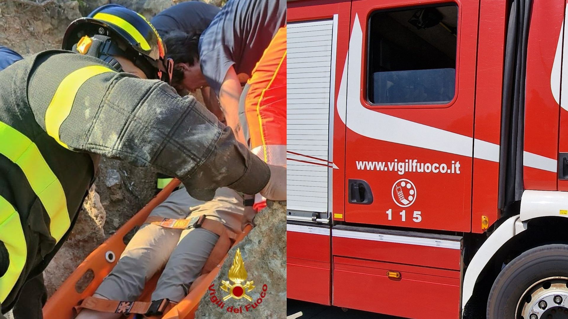Si infortuna sugli scogli: donna soccorsa dai Vigili del fuoco
