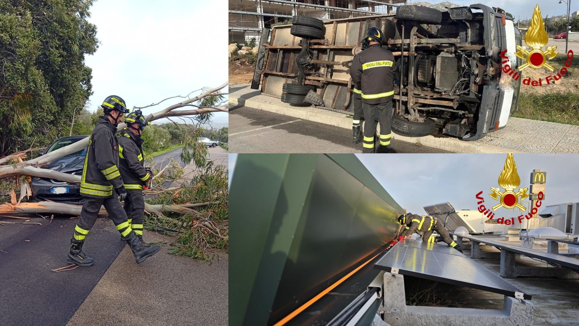 Maltempo in Sardegna: vento e piogge, quasi 500 interventi dei Vigili del Fuoco