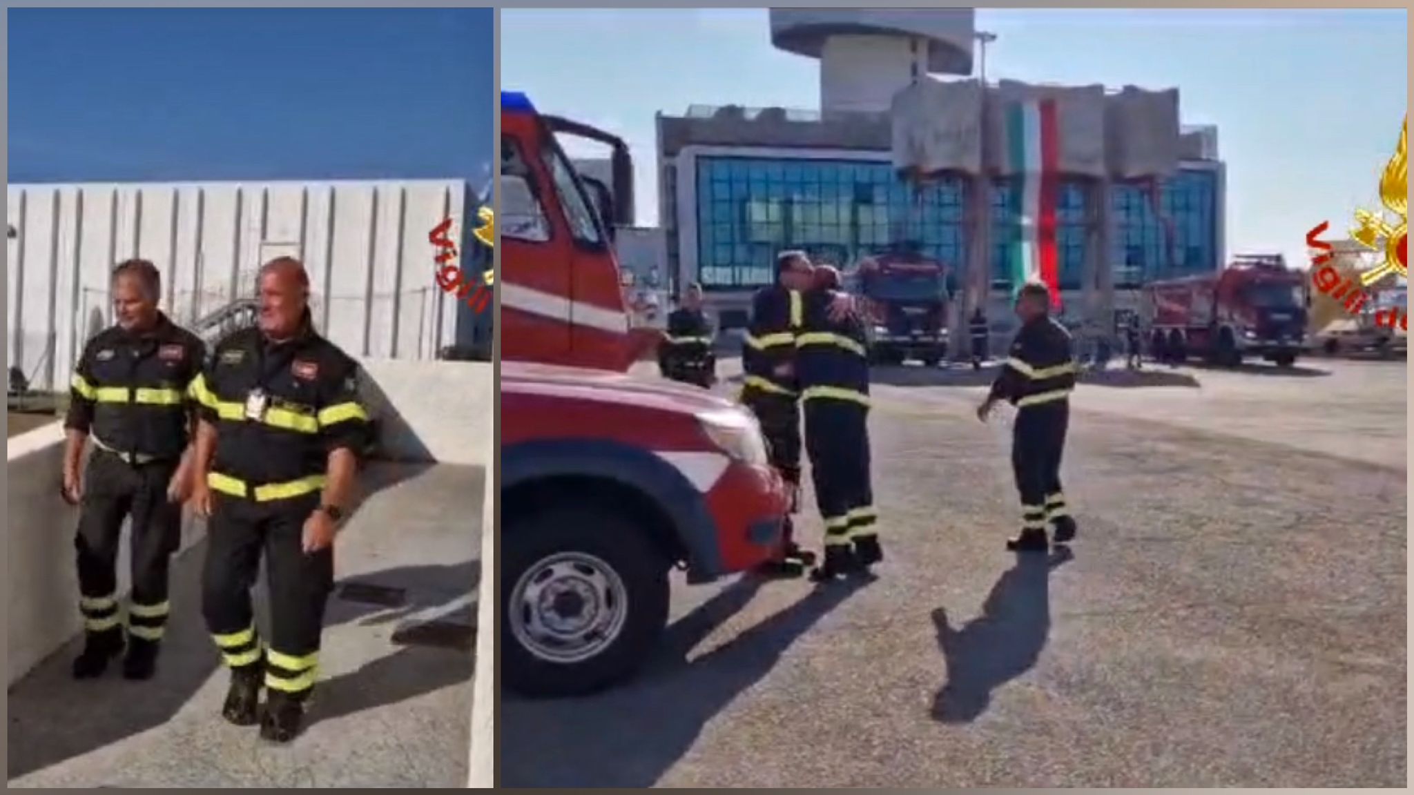 Olbia, capo reparto Paolo De Pol in pensione: il saluto dei colleghi vigili del fuoco