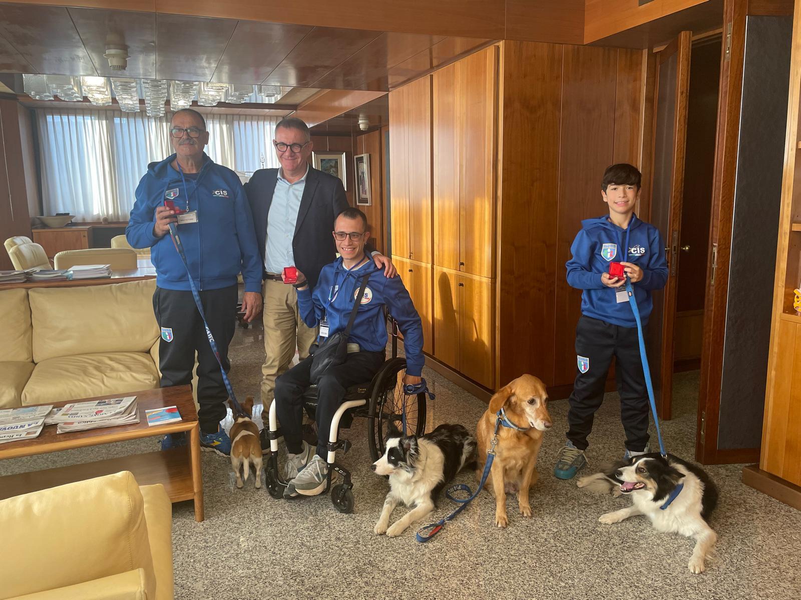 Il campione olbiese Fabrizio Pinna incontra Comandini: la paragility conquista la Regione