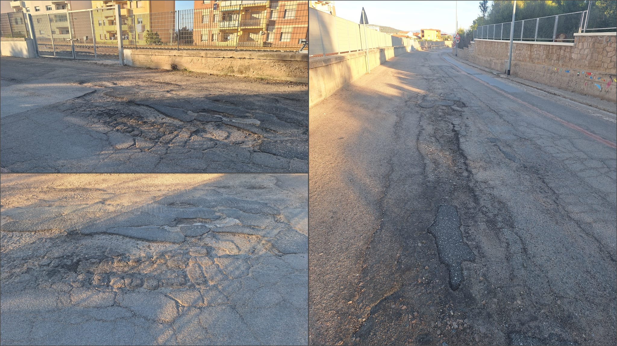 Golfo Aranci, strada dissestata in via Cala Moresca