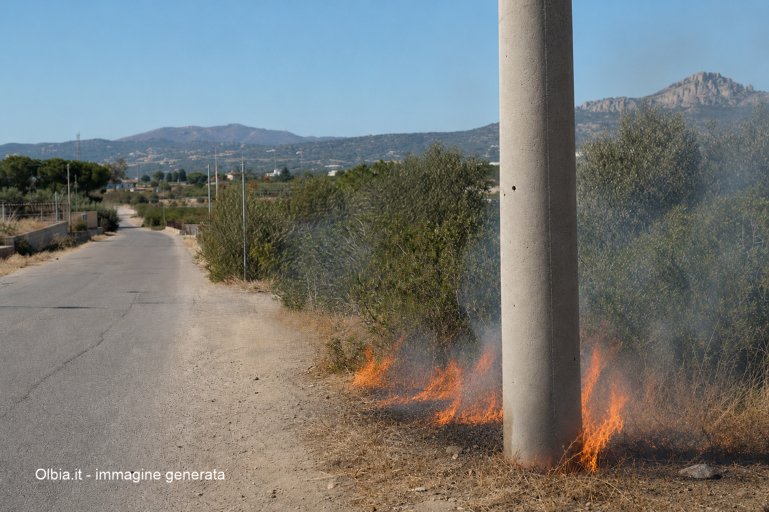Olbia: oggi rischio incendi alto nella Zona D